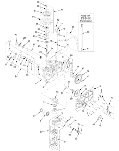 Transmission Rh Dd Axle Diagram and Parts List for RZT50 17BA5A7P709-17BA5A7P710-17BA5A7P712 Cub Cadet Lawn Tractor